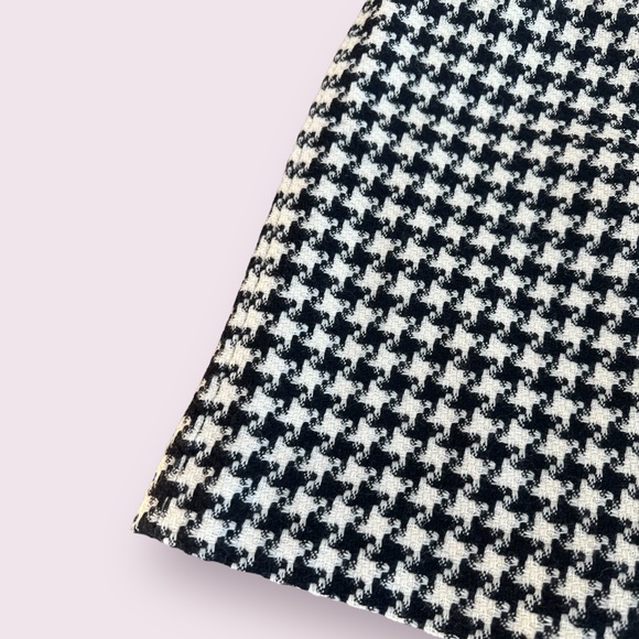 Women’s Chadwick’s Wool Black And White Houndstooth Mid Length Skirt Size 8 - Picture 3 of 8
